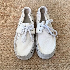 CROCS Cream Boat Shoes
